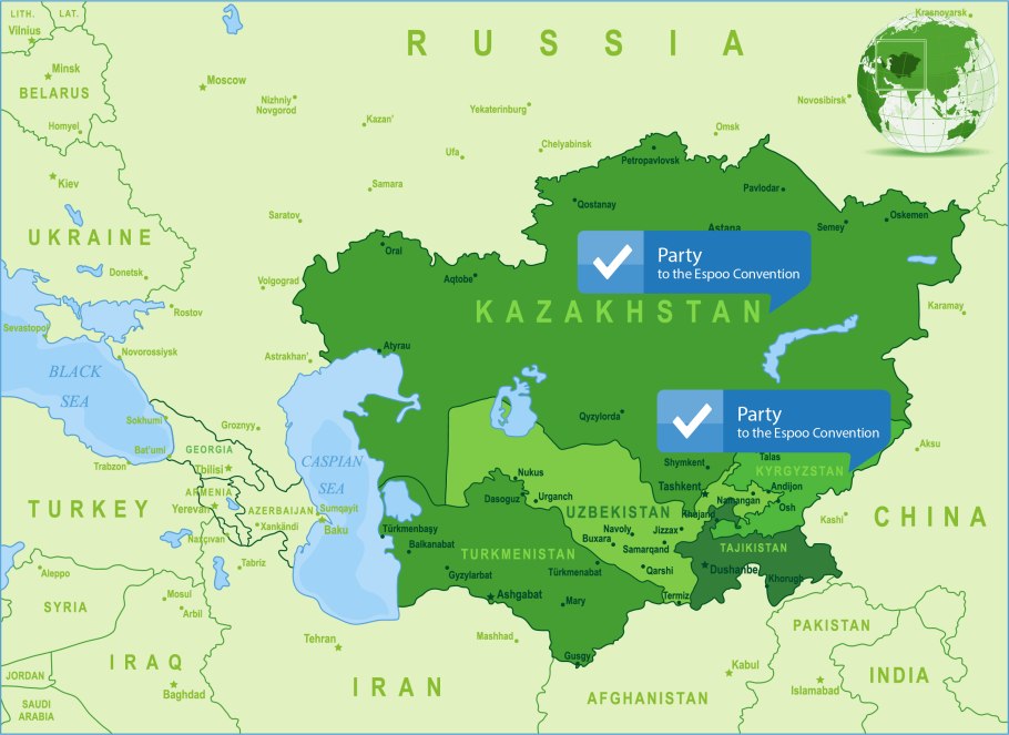 Моря рядом с средней Азии