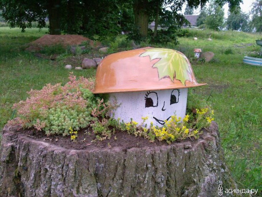 Гриб из пня для сада