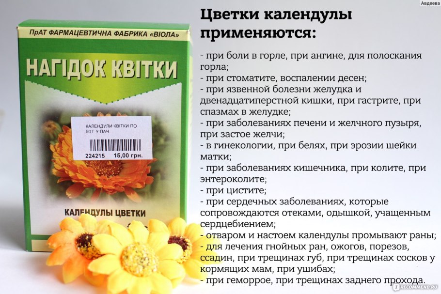 Календула лекарственная применяется при заболеваниях