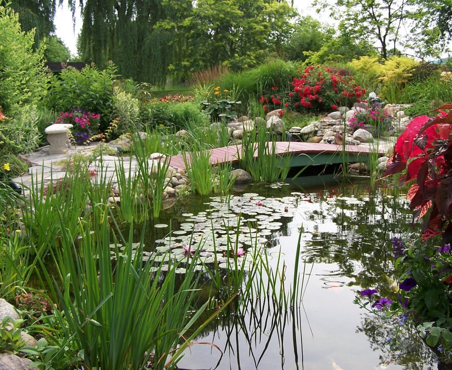 Цветник у водоема