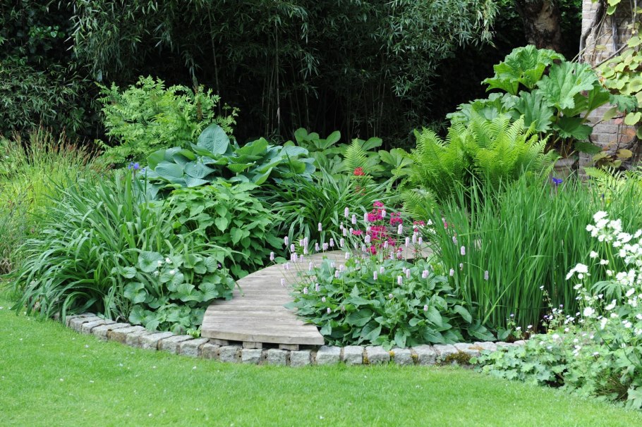 Пруд в тенистом саду