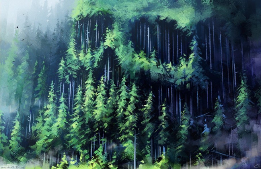 Лес иллюстрация