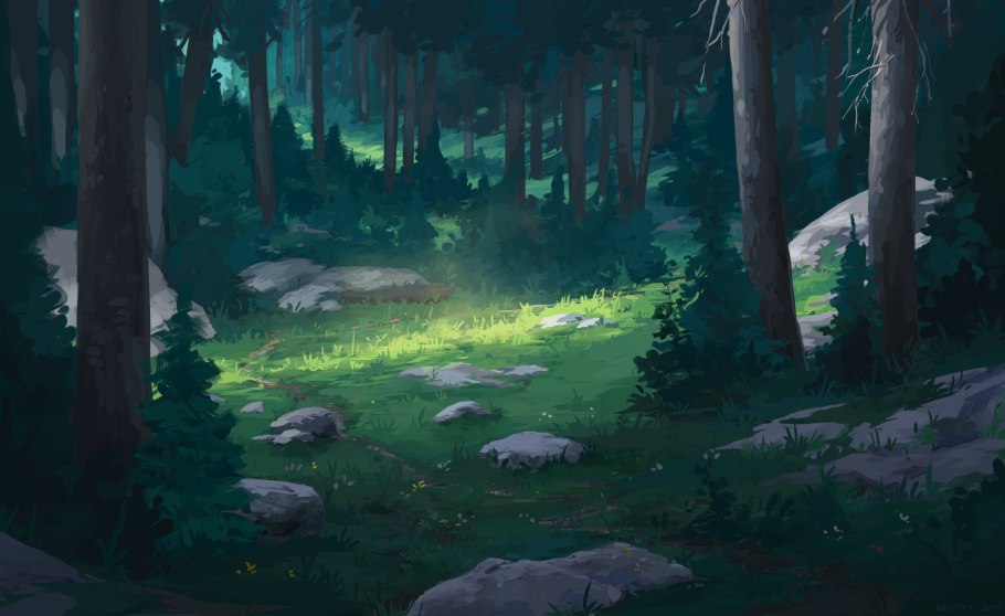 Лесная опушка аниме
