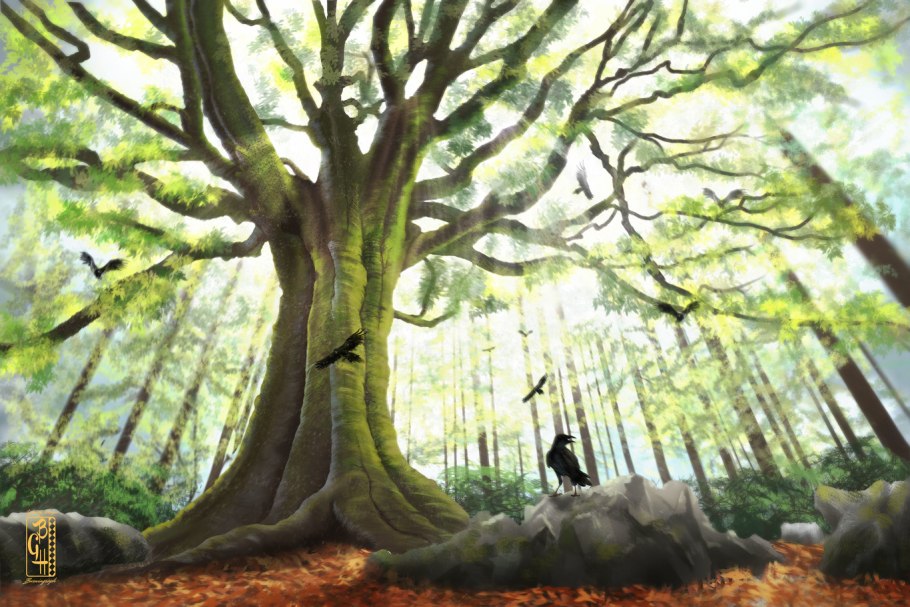 Необычный лес рисунок