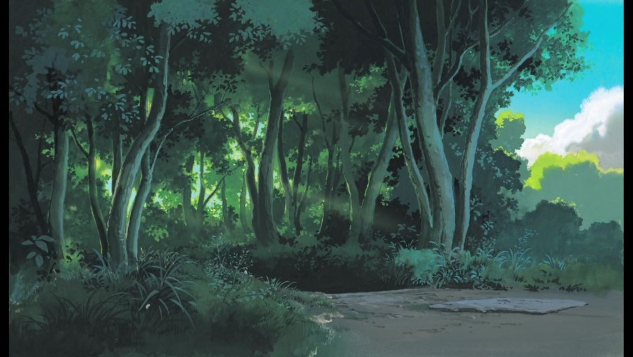 Аниме лес вечером