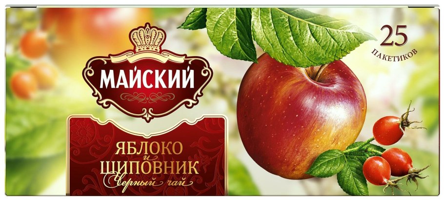 Чай «Майский» яблоко-шиповник, черный, 1,5 г, 25 пак.