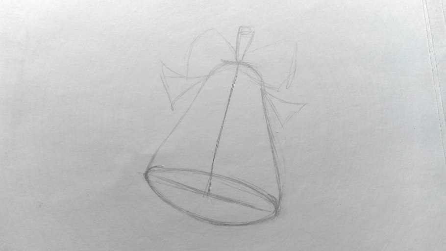 Колокольчик поэтапно карандашом