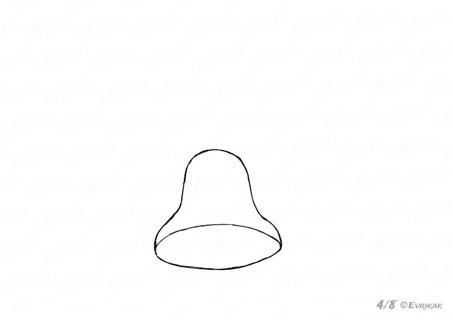 Рисуем колокольчик поэтапно