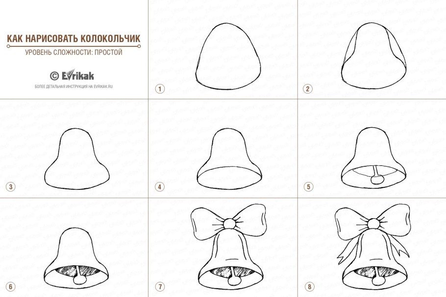 Колокольчик рисунок поэтапно