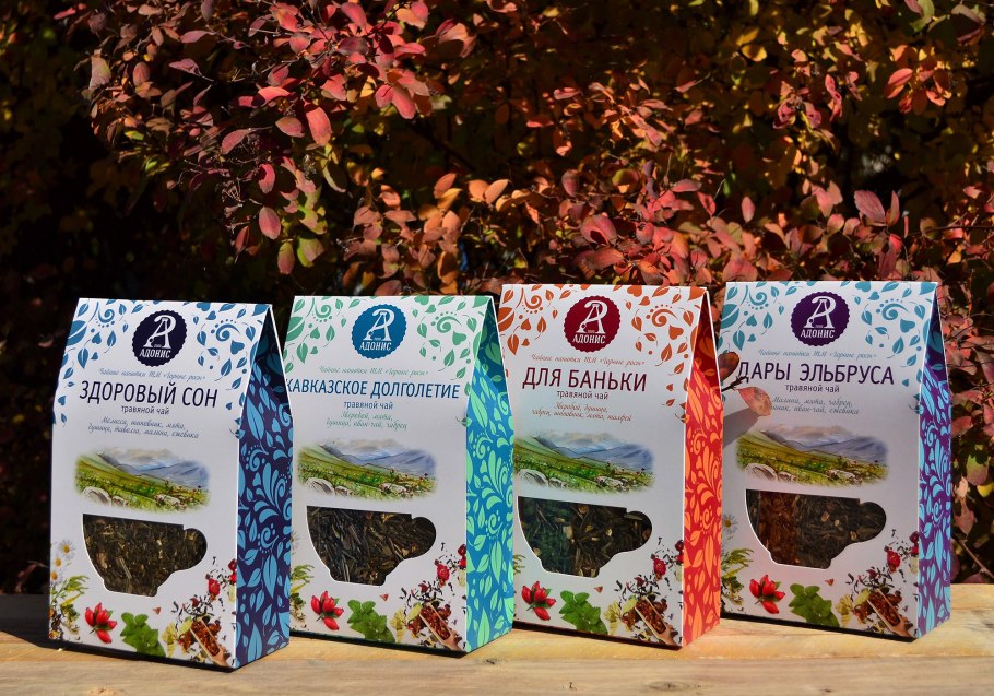 Упаковка для чаи из трав и цветов