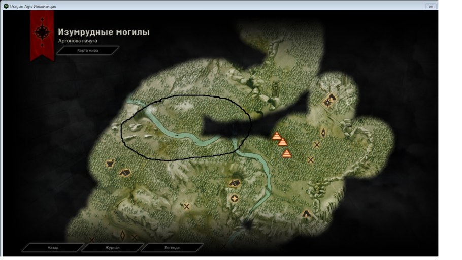 Изумрудные могилы Dragon age карта
