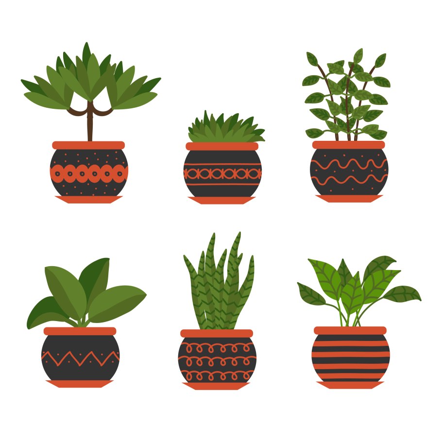 Цветок в горшке вектор