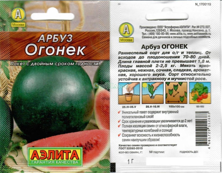 Арбуз сорт огонек