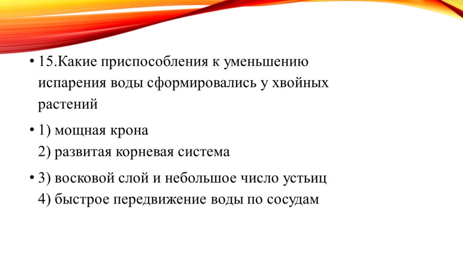 Приспособление растений к уменьшению испарения