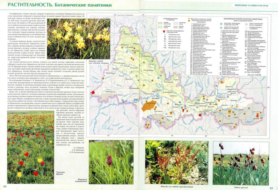 Карта растительности Оренбургской области