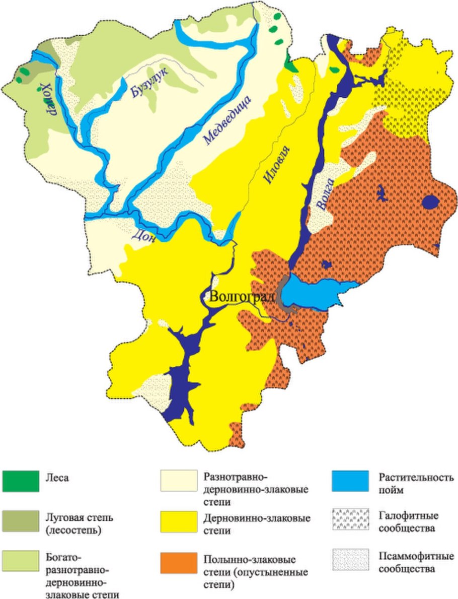 Карта типов почв Волгоградской области