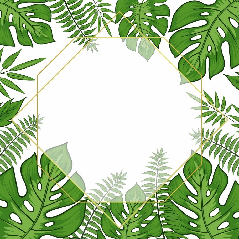 Рамка из тропических листьев