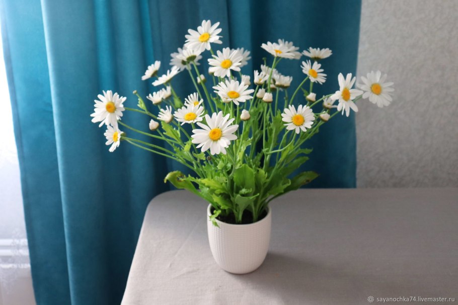 Серьги ромашки из полимерной глины