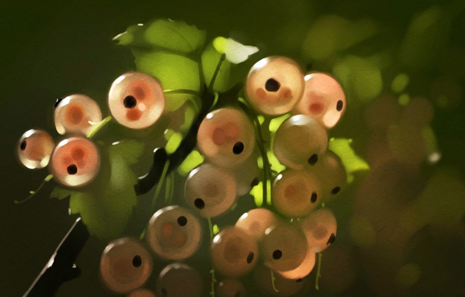 Красная смородина на тарелке