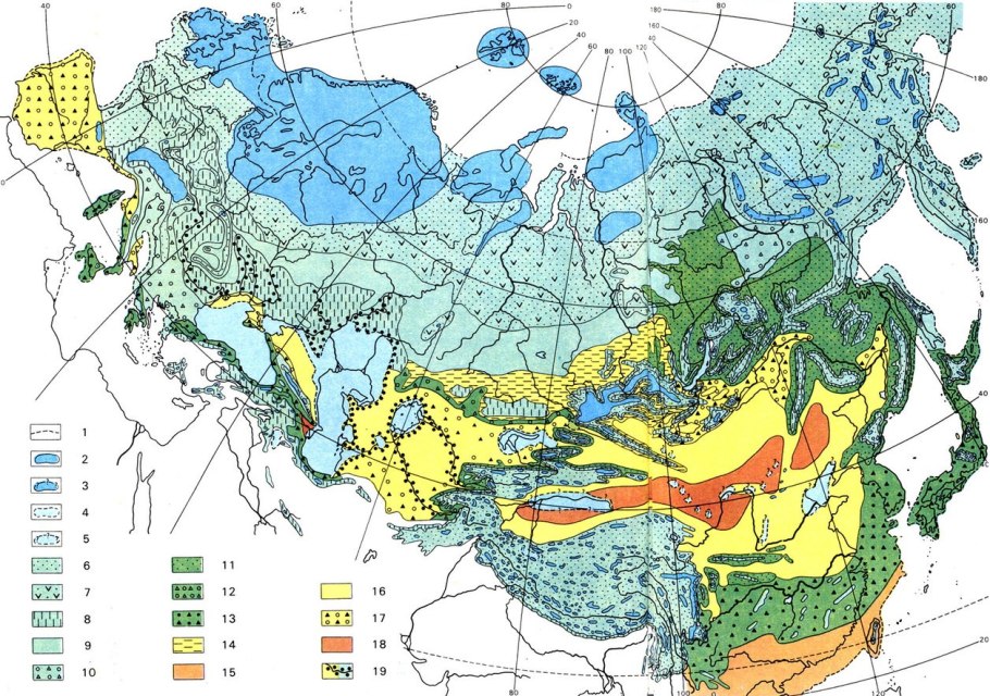 Карта последнего оледенения Евразии