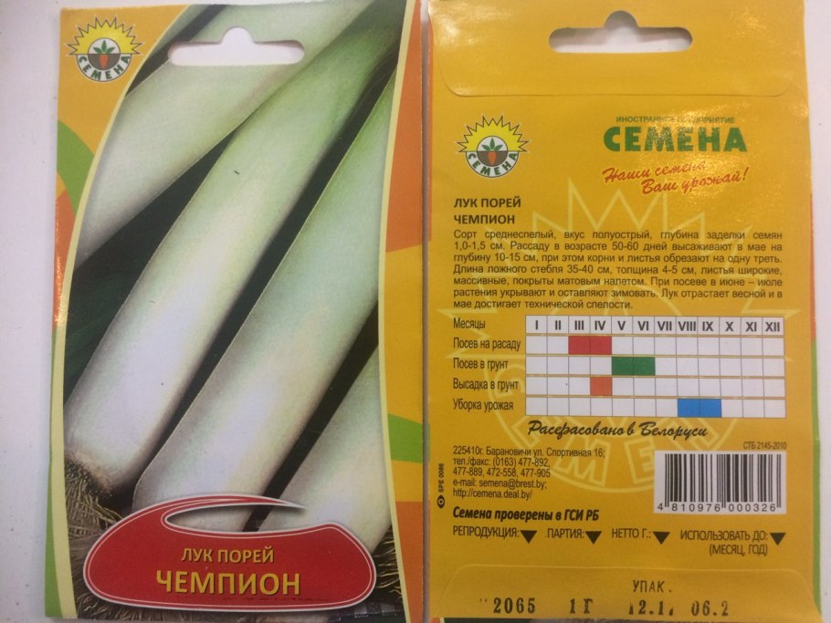 Лук порей семена