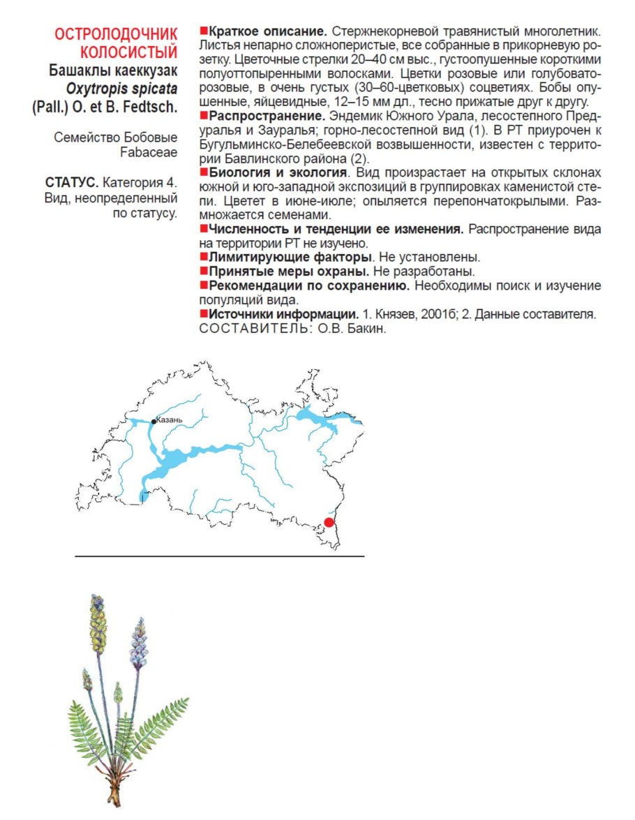 Растения красная книга Бугульминского района