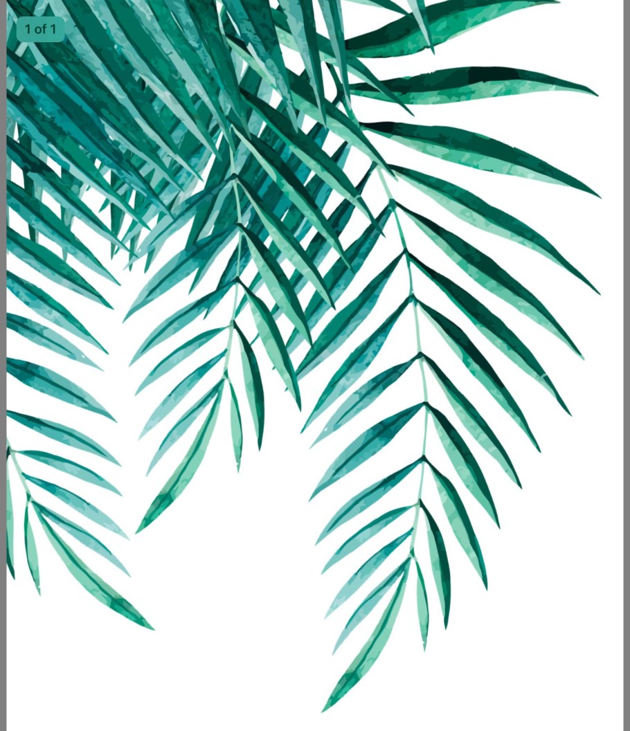 Тропические листья акварелью