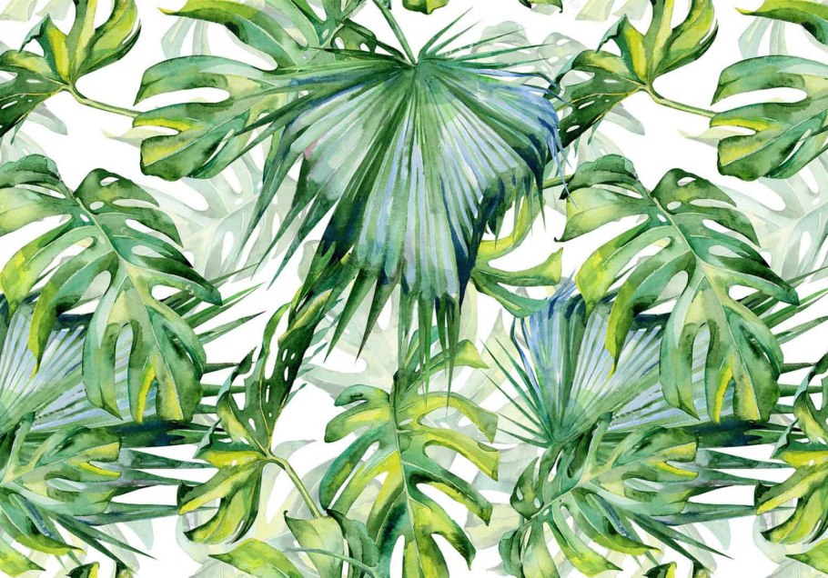 Акварельные тропические цветы