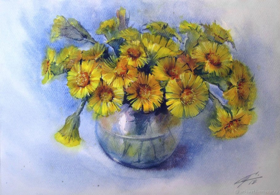 Весенний букет цветов мать и мачехи