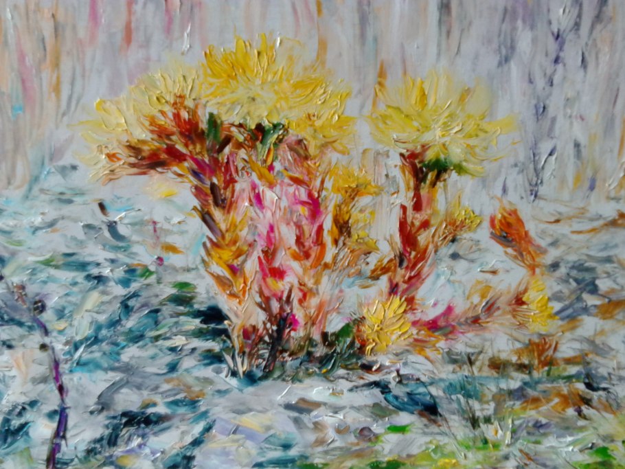 Одуванчик акварелью пленэр