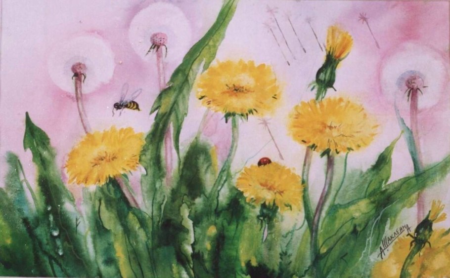 Цветы мать и мачеха в живописи