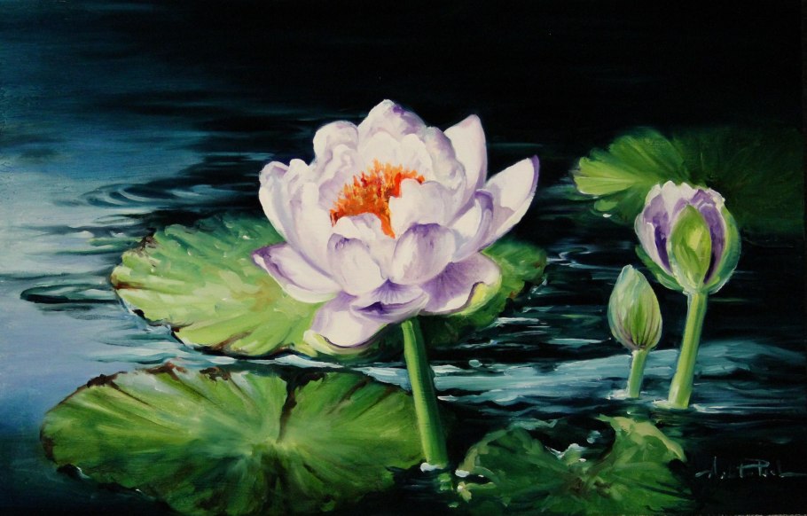 Елена Базанова акварель лилии