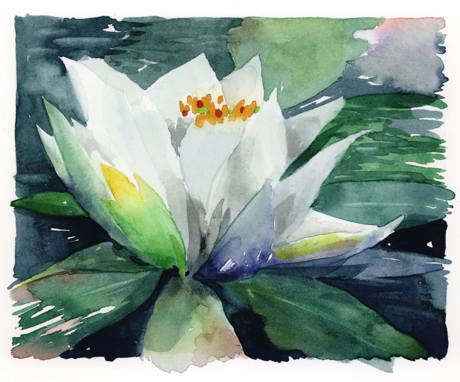 Кувшинки акрилом