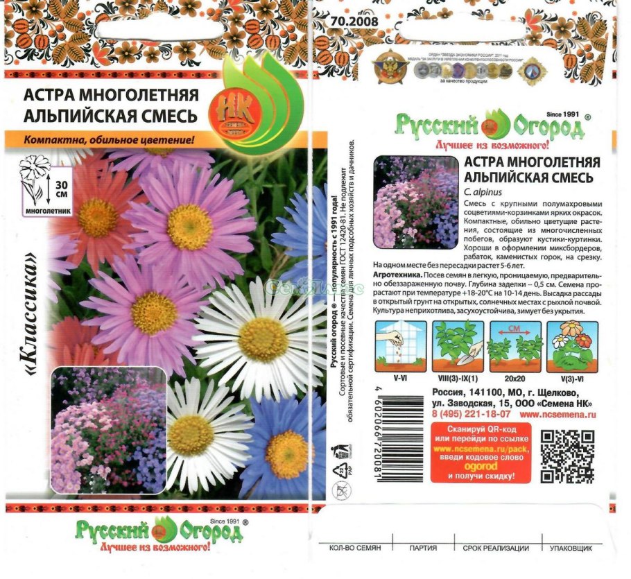 Астра Альпийская Альбус