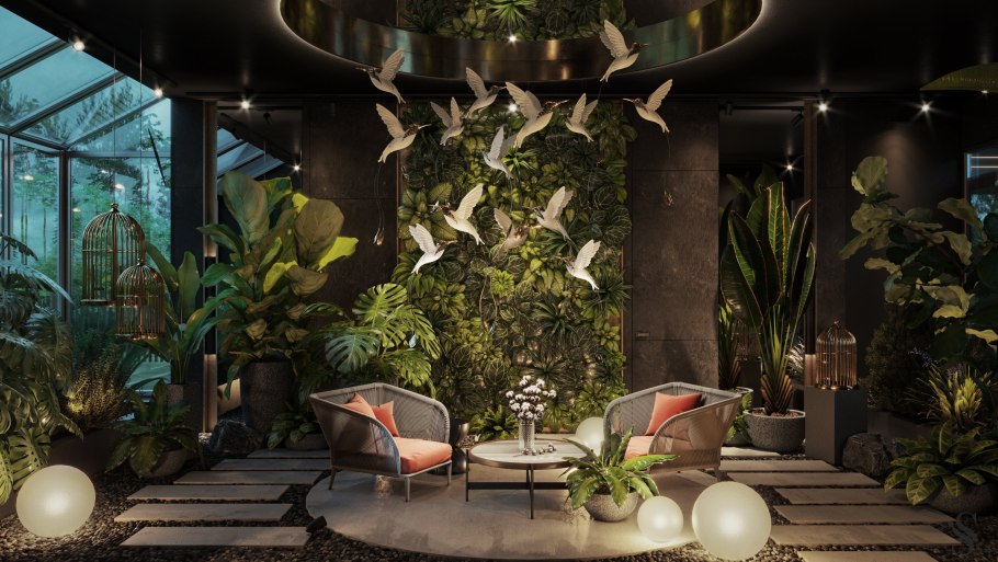 Тропические растения в интерьере