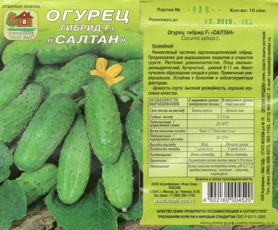 Огурец Аякс f1 СС