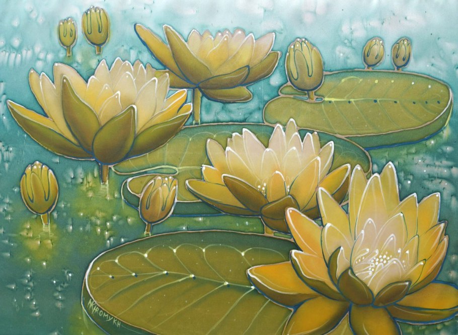 Кувшинки батик желтые