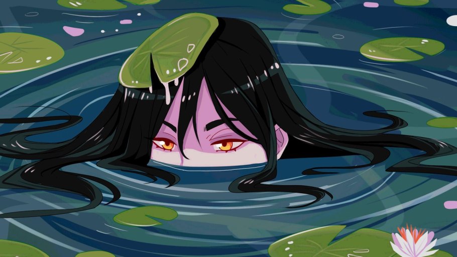 Аниме девушка в кувшинках