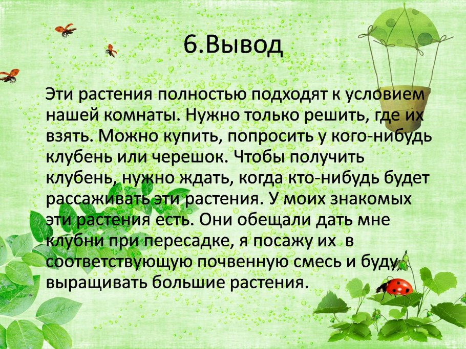 Творческий проект растения в интерьере