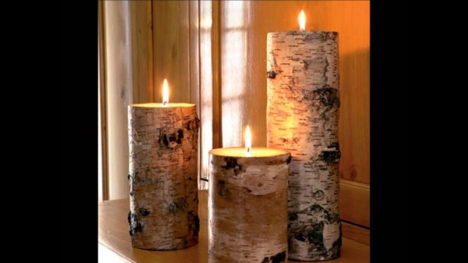Подсвечник из березового полена