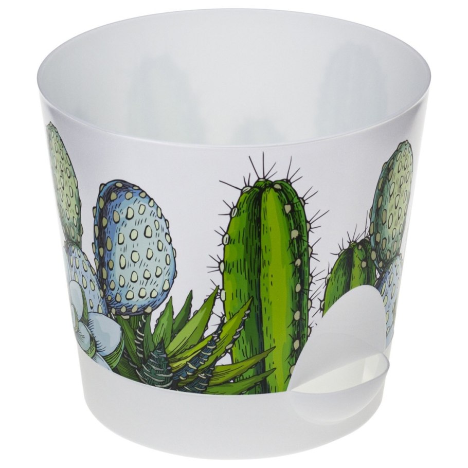 Кашпо Ника деко d120мм 0,8л с прикорневым кактусы м 3076