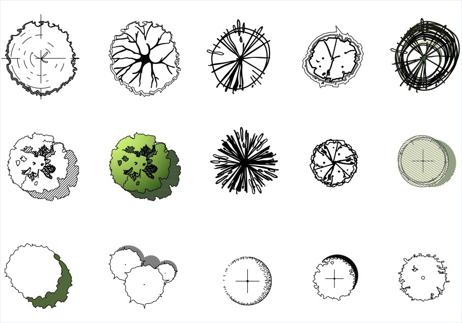 Стаффаж антураж деревья сверху