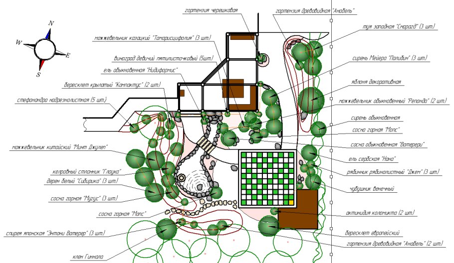 Схема плодового сада на дачном участке