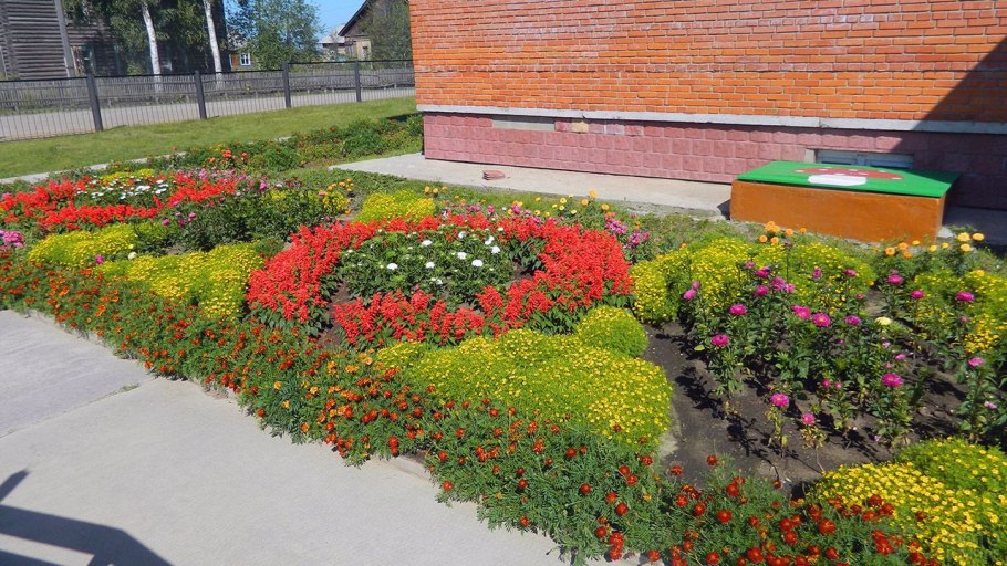 Клумбы на пришкольном участке