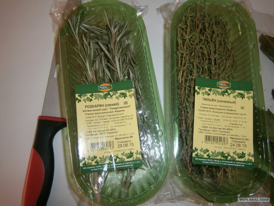 Чабрец, розмарин, Тархун