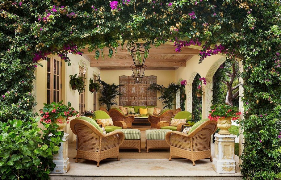 Терраса с вьющимися растениями