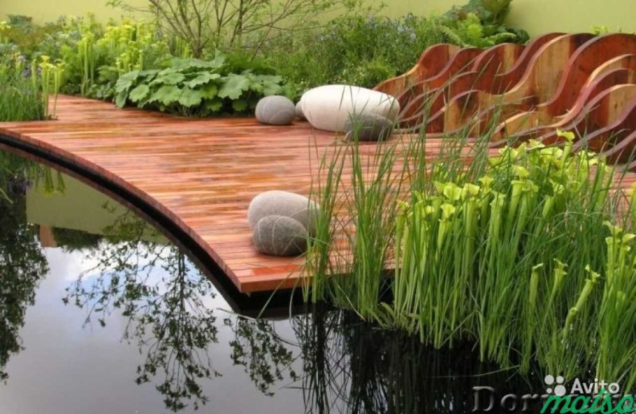 Экостиль ландшафт пруд