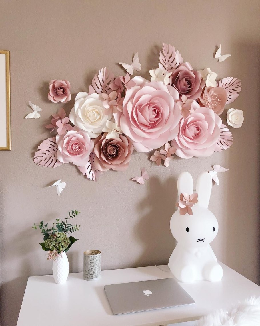 Объемные цветы на стену