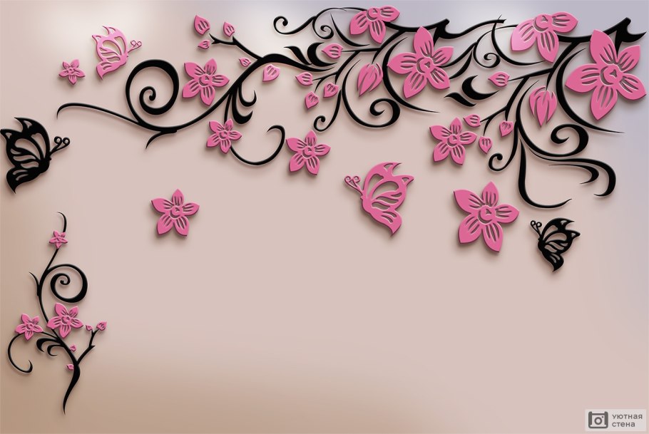 Цветочный орнамент на стене