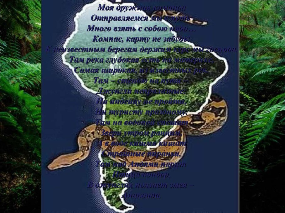 Природа Южной Америки презентация 7 класс